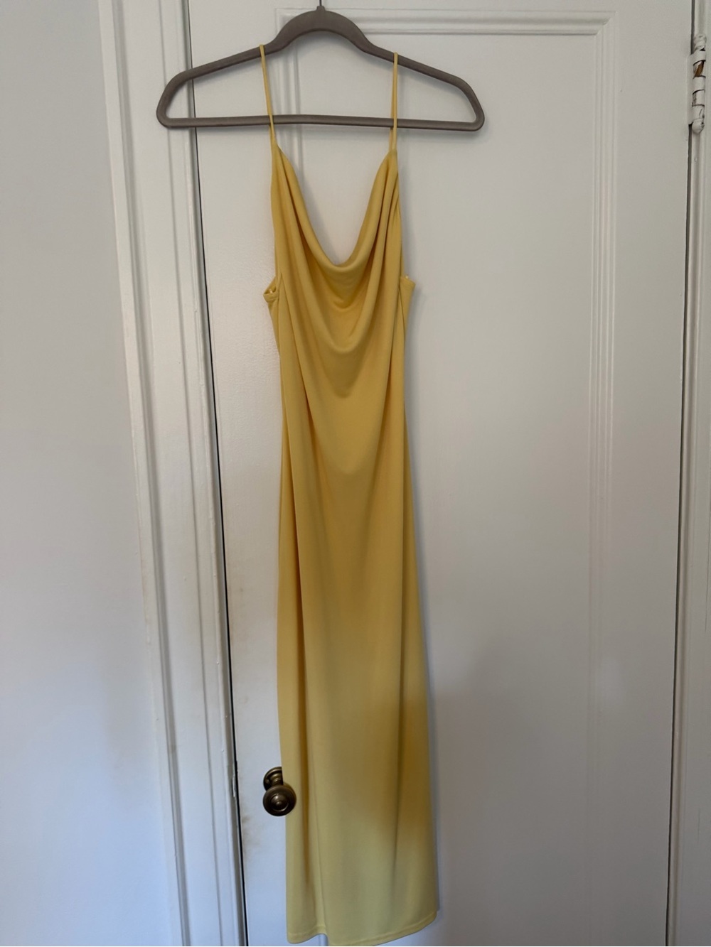 Zara Yellow Cowl Neck Slip Dress
